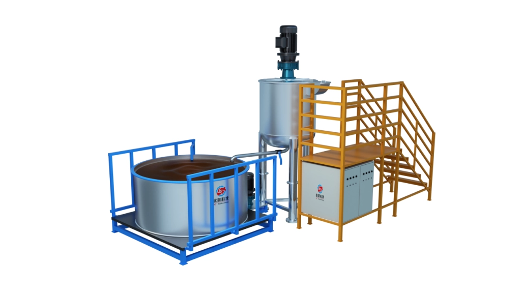 Lift type paint mixer for Refractory Coating