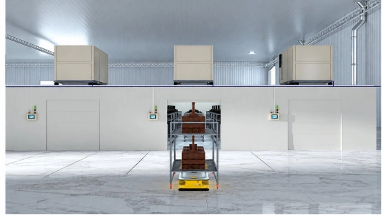Lost foam pattern drying room for controlled drying of EPS patterns and coated foam clusters